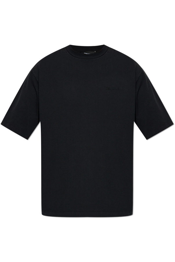 Tシャツ・カットソー DSQUARED2 Men T-shirt Black S74GD1405S24583 900 DSQUARED2 logo-print Cotton T-shirt | Black | FARFETCH PL